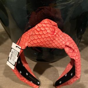 New Lele Sadoughi Python Embossed Coral headband